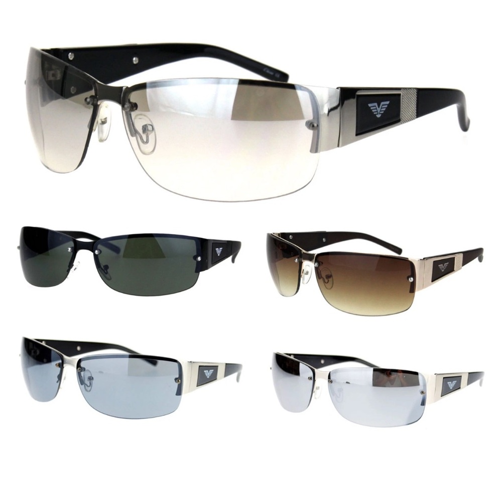 DoG ALL-SPORT SUNGLASSES MEN SILVER BLACK SMOKE GRAY POLYCARBONATE LENSE ARROW